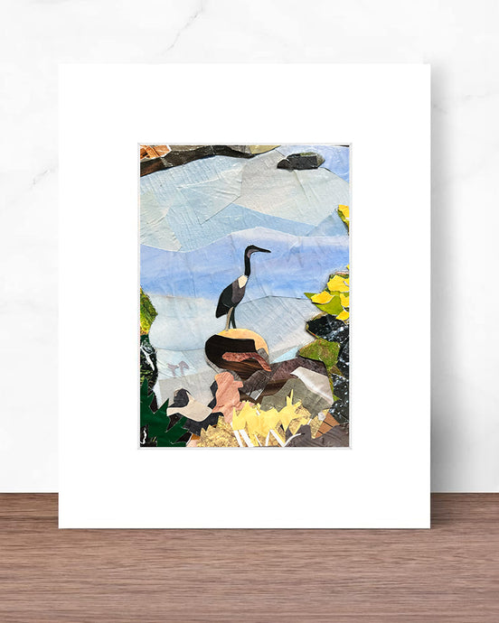 Heron - Matted Print
